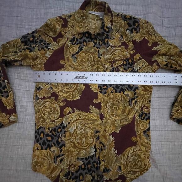 Vintage Martinique Baroque Leopard Button Up Blouse – M – Versace Style– EUC - Picture 5 of 7